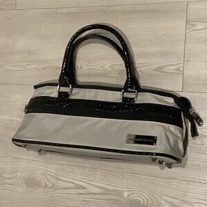 Samantha Brown Insulated Wine or Lunch Bag Gray w/Black Croc Trim, Holiday Party